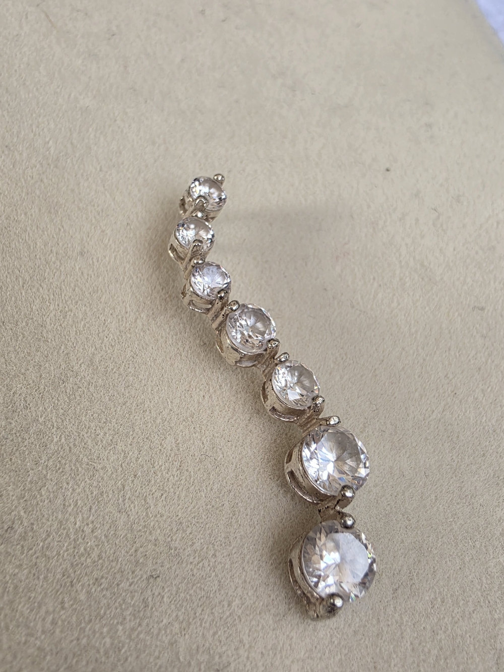 Sterling Silver with Cubic Zirconia Graduated Drop Pendant